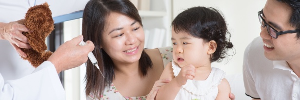 small child getting a vaccine